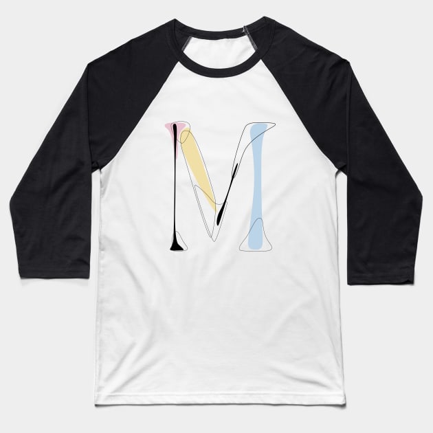 Pastel M Baseball T-Shirt by Explicit Design